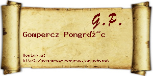 Gompercz Pongrác névjegykártya
